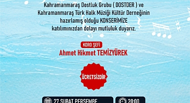 Kahramanmaraş Büyükşehir’den Türk Halk Müziği Gecesine Davet