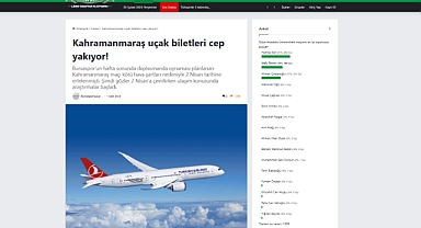 Kahramanmaraş uçak bileti fiyatları Bursa’da gündem oldu!