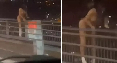 Köprüde çıplak intihar!