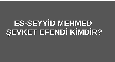 Es-Seyyid Mehmed Şevket Efendi Kimdir?