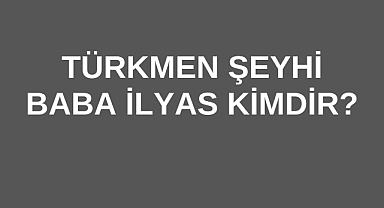 Türkmen Şeyhi Baba İlyas Kimdir?
