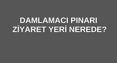 Damlamacı Pınarı Ziyaret Yeri Nerede?