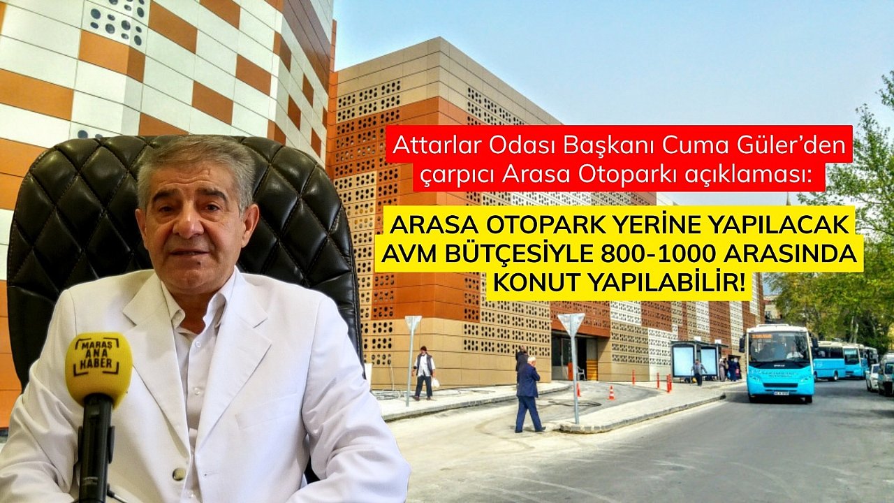 Arasa Otopark yerine yapılacak AVM bütçesiyle 800-1000 arasında konut yapılabilir!
