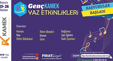 Genç KAMEK Yaz Kursları İçin Başvurular Başladı!
