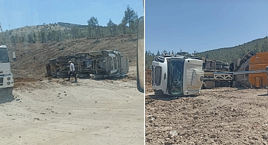 Kahramanmaraş’ta Hafriyat Kamyonu Devrildi! Sürücü Yaralandı