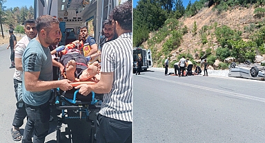 Kahramanmaraş’ta Ilıca yolunda kaza! Araç Ters Döndü, 2 Kişi Yaralandı