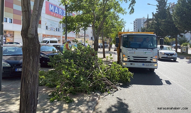 Kahramanmaraş’ta kışı aratmayan hava! Ağaçlar yerle bir oldu!