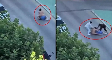 Çıplak kadın şoku! Yoldan geçene çullandı!