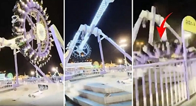 Lunaparkta eğlence aracı ortadan ikiye kırıldı, çok sayıda yaralı var…