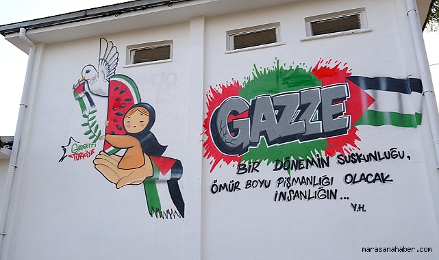 Kahramanmaraş’ta Filistin temalı grafiti!