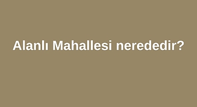 Alanlı Mahallesi nerededir?