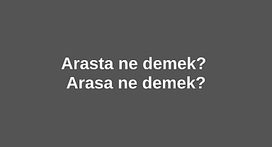 Arasta ne demek? Arasa ne demek?