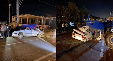 Kahramanmaraş'ta evli çift tırın dorsesine saplandı! Durumları ağır!