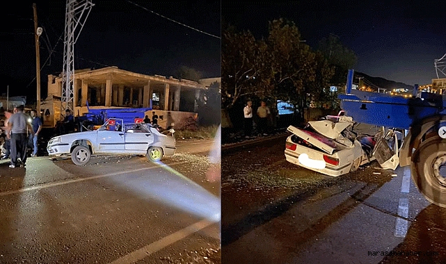 Kahramanmaraş'ta evli çift tırın dorsesine saplandı! Durumları ağır!