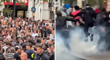 Paris'te bedava tavuk kaosu! Beleşçiler biber gazıyla dağıtıldı