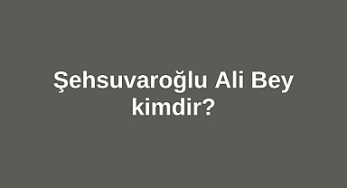 Şehsuvaroğlu Ali Bey kimdir?