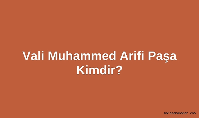 Vali Muhammed Arifi Paşa Kimdir?
