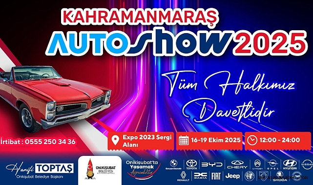 Bölgenin en büyük Auto Show'u yarın Kahramanmaraş'ta başlıyor!