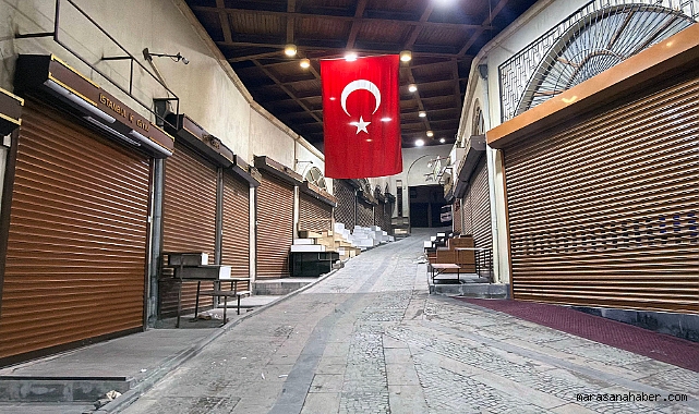 Kahramanmaraş kapalı çarşıda aydınlatmalar yenileniyor!
