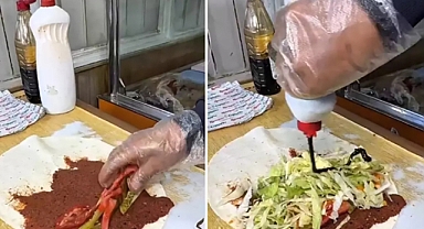 Kahramanmaraş'ta Deterjan Şişesini Sosluk Gibi Kullandı! Tepkiler çığ gibi büyüdü