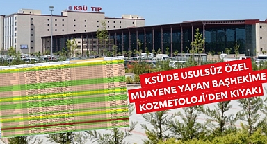 KSÜ’de usulsüz özel muayene yapan Başhekime Kozmetoloji’den kıyak!