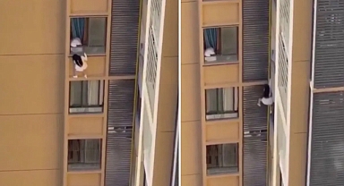 Evli adamla yakalanan kadın örümcek adamı aratmadı!