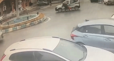 Göksun'da Korkutan Kaza Kamerada! Bisikletliye Araç Çarptı