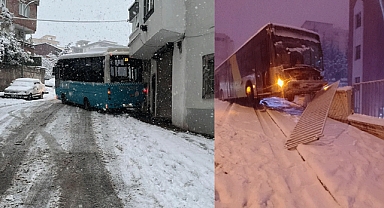 Kahramanmaraş'ta Kar Kazaya Neden Oldu: Belediye Otobüsü Çocuk Hastanesi Duvarına Çarptı