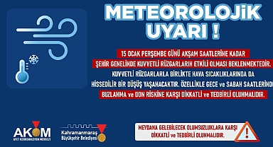 Kahramanmaraş için Rüzgâr ve Soğuk Hava Uyarısı; Buzlanma ve Don Riskine Dikkat!