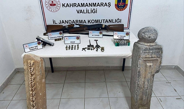 Kahramanmaraş’ta Tarihi eser Kaçakçılarına darbe! Evden Mermer Sütun Çıktı!