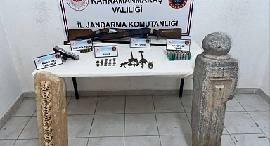 Kahramanmaraş’ta Tarihi eser Kaçakçılarına darbe! Evden Mermer Sütun Çıktı!