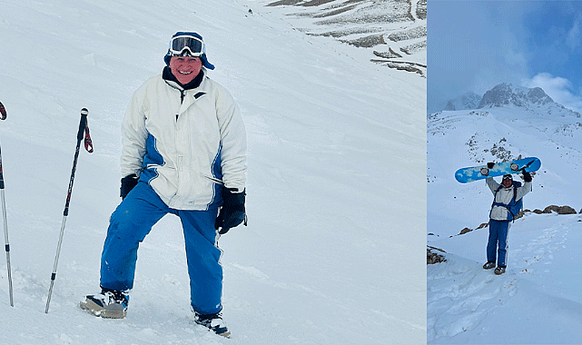 Kahramanmaraş'ın Nurhak Dağları'nda Snowboard şov!