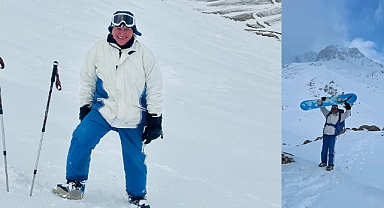 Kahramanmaraş'ın Nurhak Dağları'nda Snowboard şov!