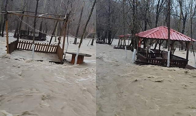 Kahramanmaraş’ta Fırnız Çayı Taştı Mesire Alanları Sular Altında!