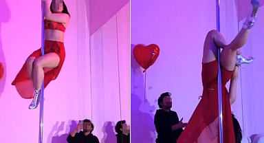 Direk dansı yapan kadını eşi videoya aldı paylaştı!