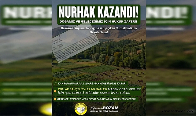 Kahramanmaraş’ta Maden Projesine Mahkemeden İptal Kararı!
