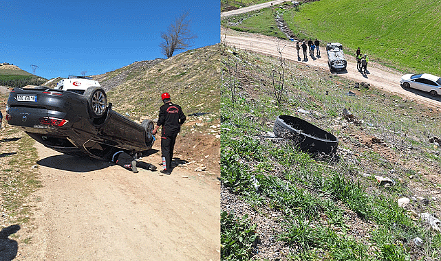 Kahramanmaraş’ta otomobil ters döndü! Araçta can pazarı yaşandı