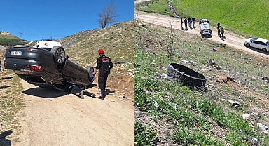 Kahramanmaraş’ta otomobil ters döndü! Araçta can pazarı yaşandı