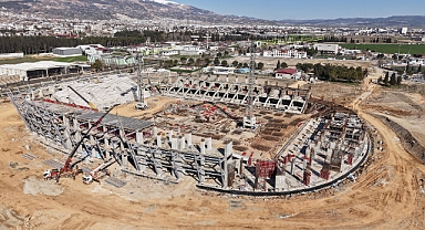Kahramanmaraş'ta Stadyum inşaatı hızla yükseliyor!