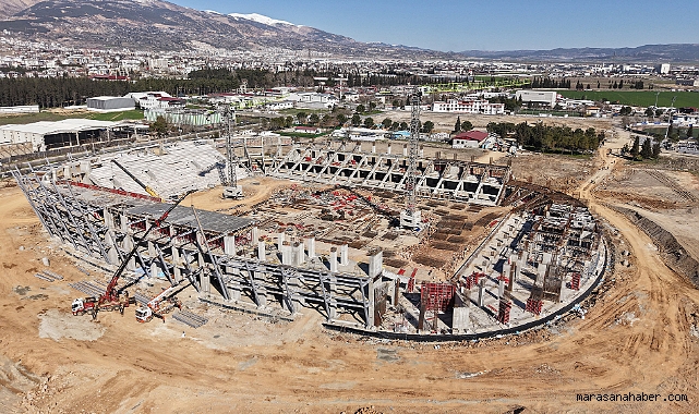 Kahramanmaraş'ta Stadyum inşaatı hızla yükseliyor!