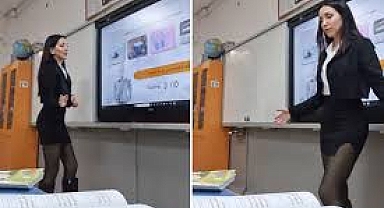 Kıyafetiyle gündem olan bir öğretmen daha!