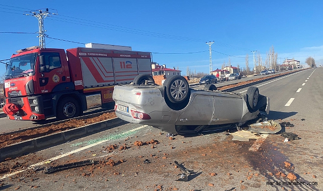 Nurhak'ta Kaza: Hastane Kavşağında Otomobil Ters Döndü