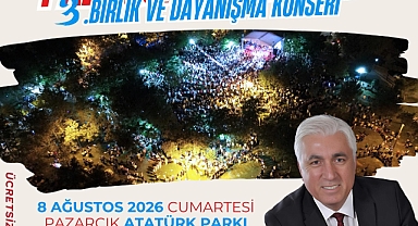 Pazarcık’ta 3. Geleneksel Birlik ve Dayanışma Konseri düzenlenecek!