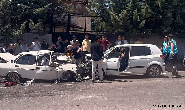 Kahramanmaraş'ta Kuzey Çevre Yolu'nda Feci Kaza! İki Otomobil Çarpıştı, 2 Yaralı