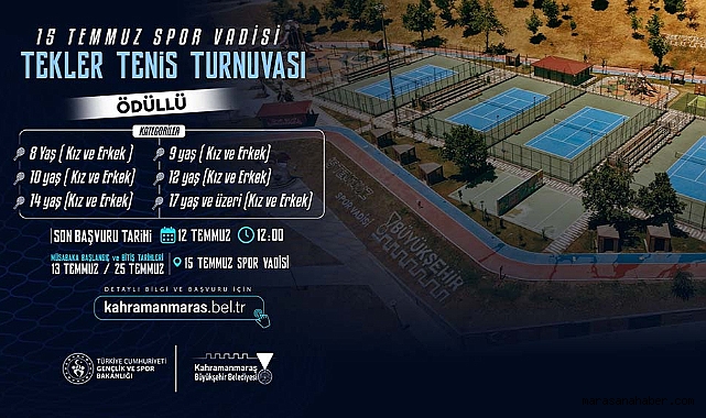 Kahramanmaraş’ta Ödüllü Tenis Turnuvasına Başvurular Başladı!