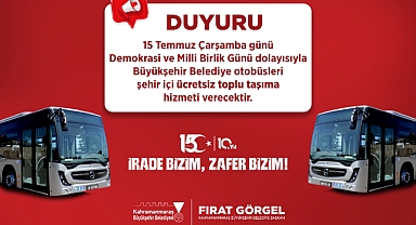 Kahramanmaraş’ta Toplu Taşıma yarın ücretsiz olacak!