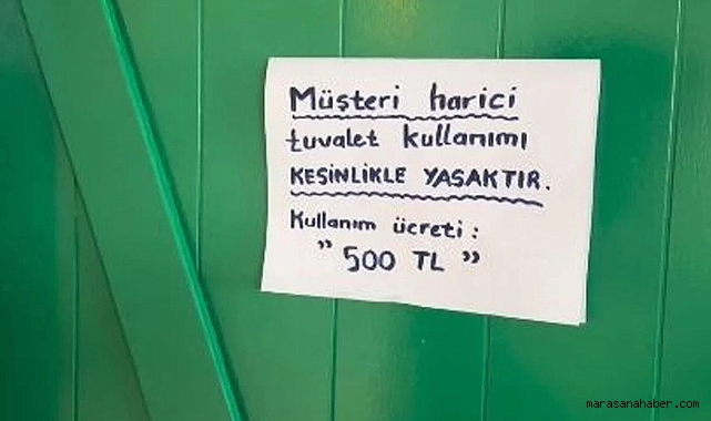 Tuvalet kullanmak 500 TL!